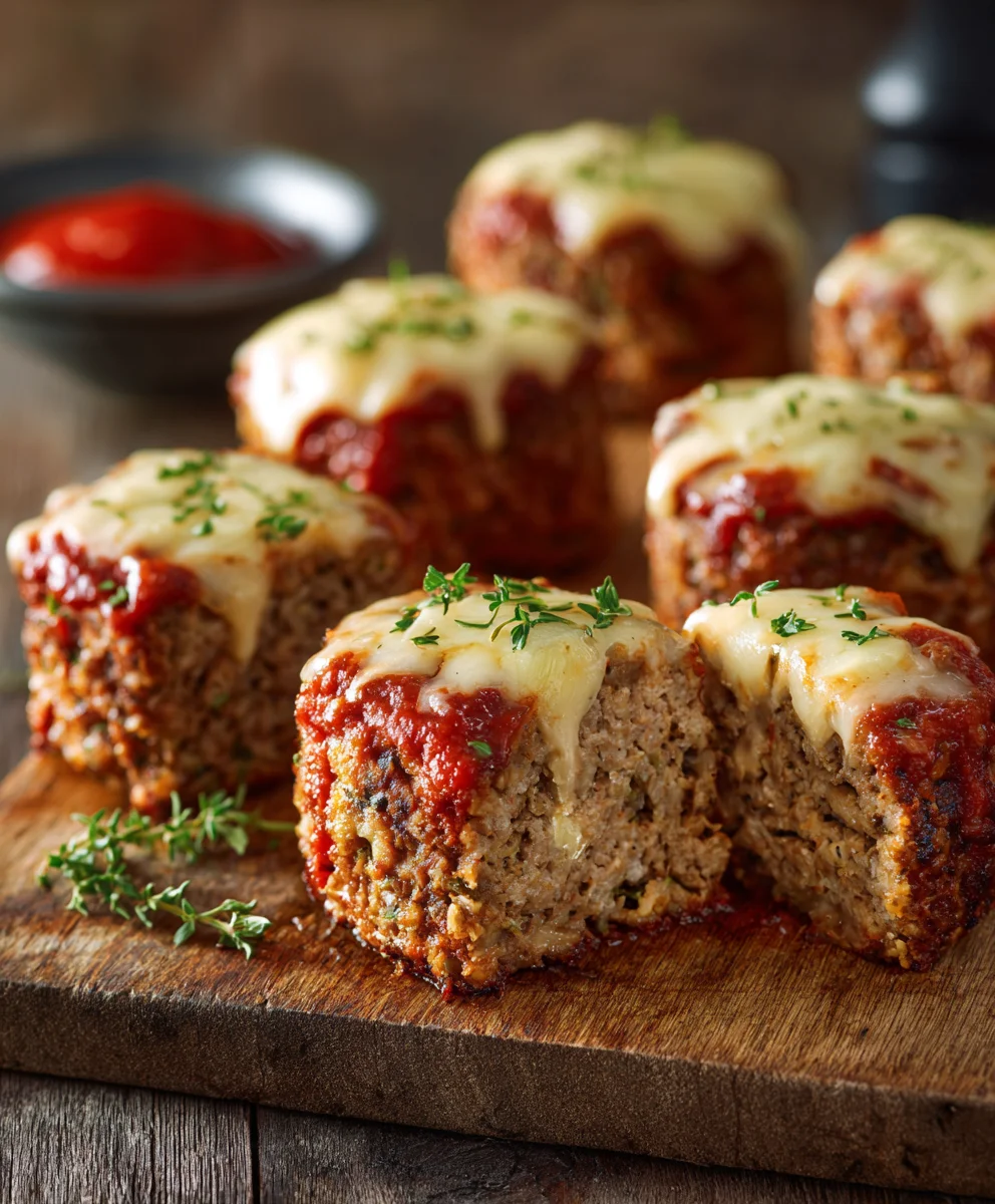Savory Cheesy Stuffed Beef Meatloaf Bites: Perfect Appetizer