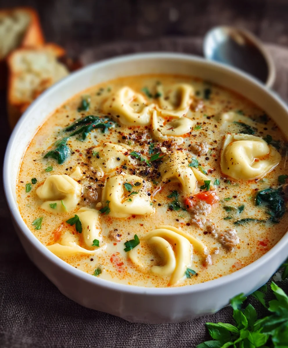Hearty Creamy Tortellini Soup – Perfect for Cozy Evenings