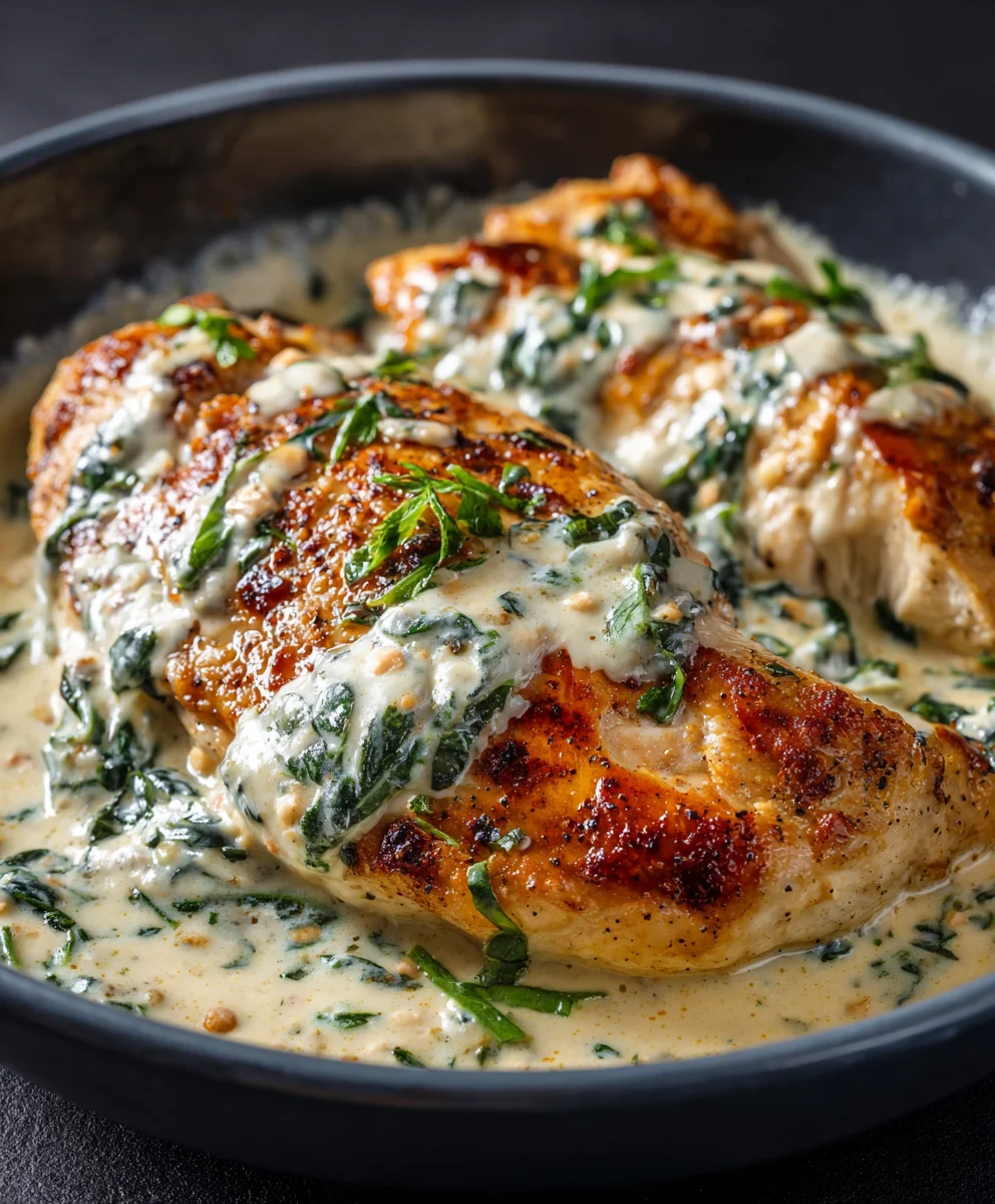 Irresistible Mozzarella Chicken in Basil Cream Sauce