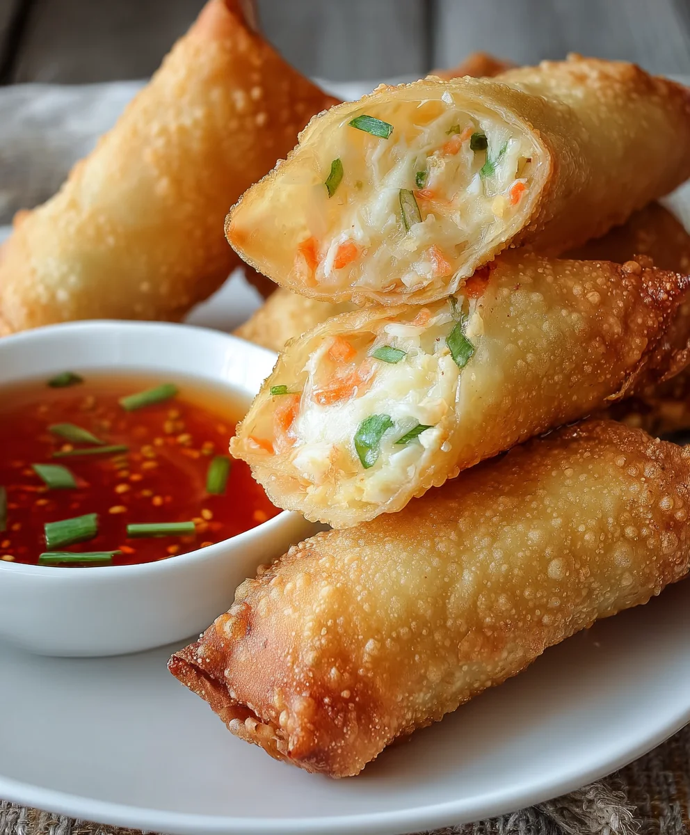 Irresistible Crispy Crab Rangoon Egg Rolls Appetizer