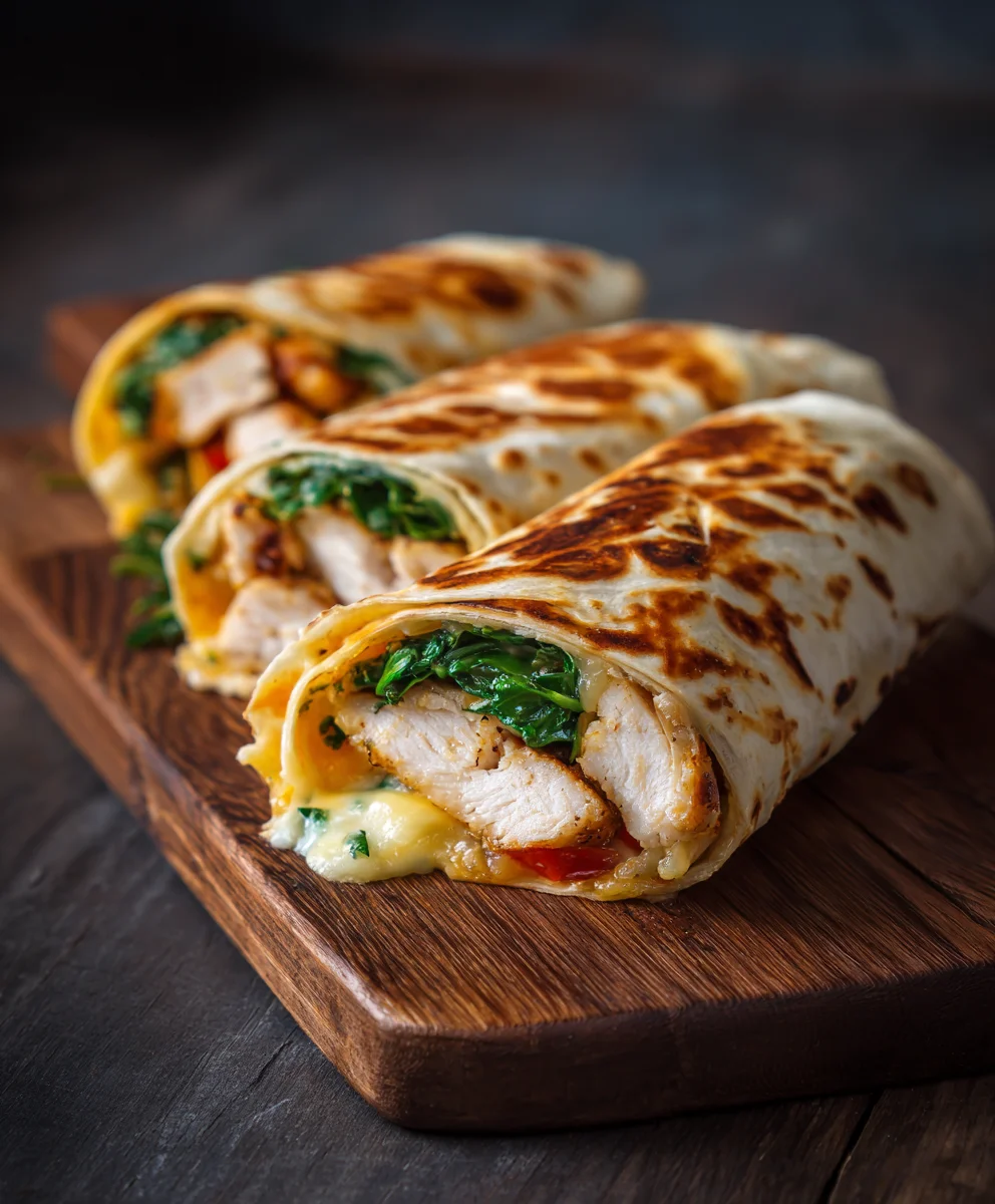 Cheesy Garlic Chicken Wraps: Quick & Flavorful Dinner!