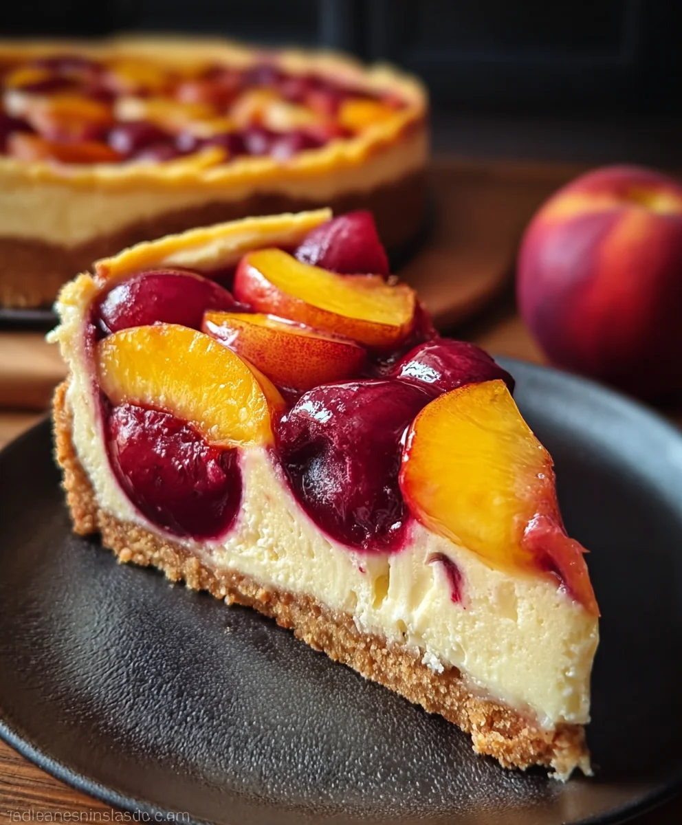 Taste of Summer: Peach Plum Cheesecake Recipe - Light & Creamy
