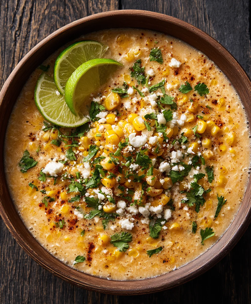 Easy Slow Cooker Mexican Street Corn Soup Recipe!