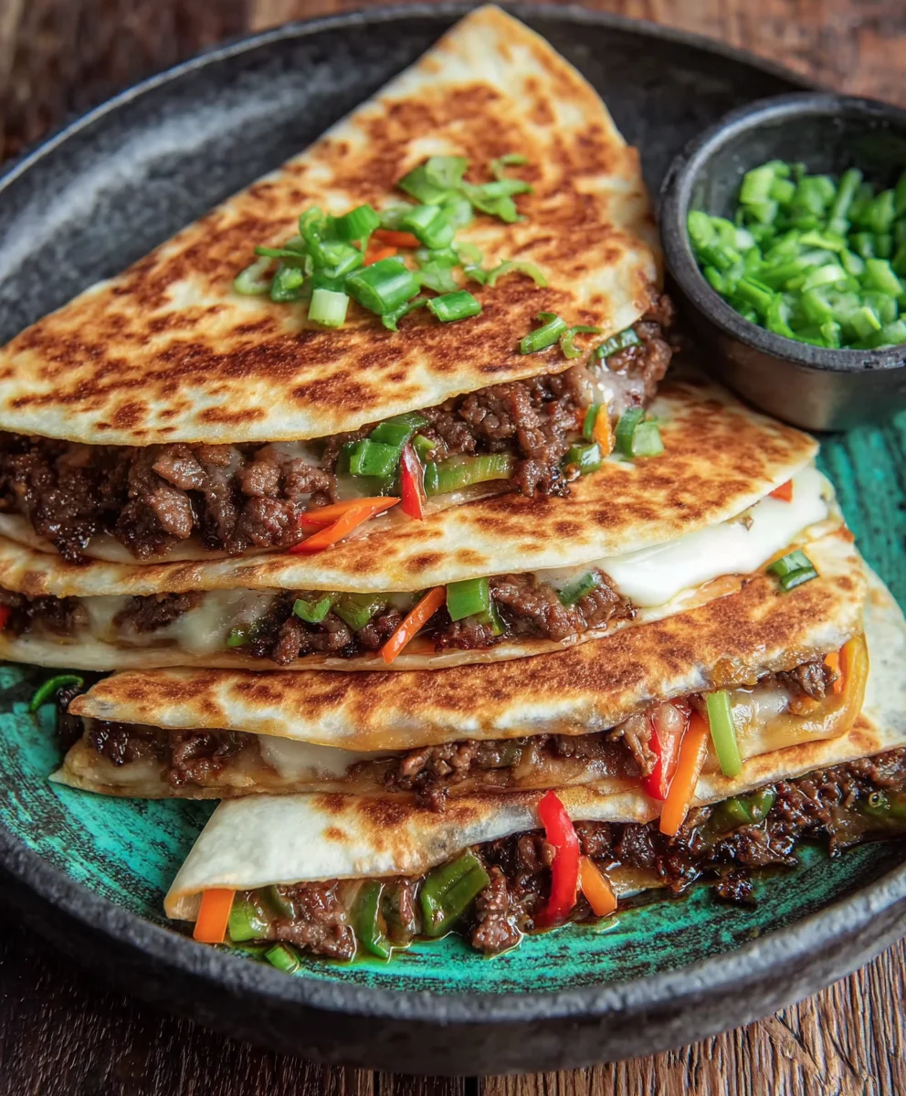Korean Beef Quesadillas: Sweet, Spicy & Savory Dinner!