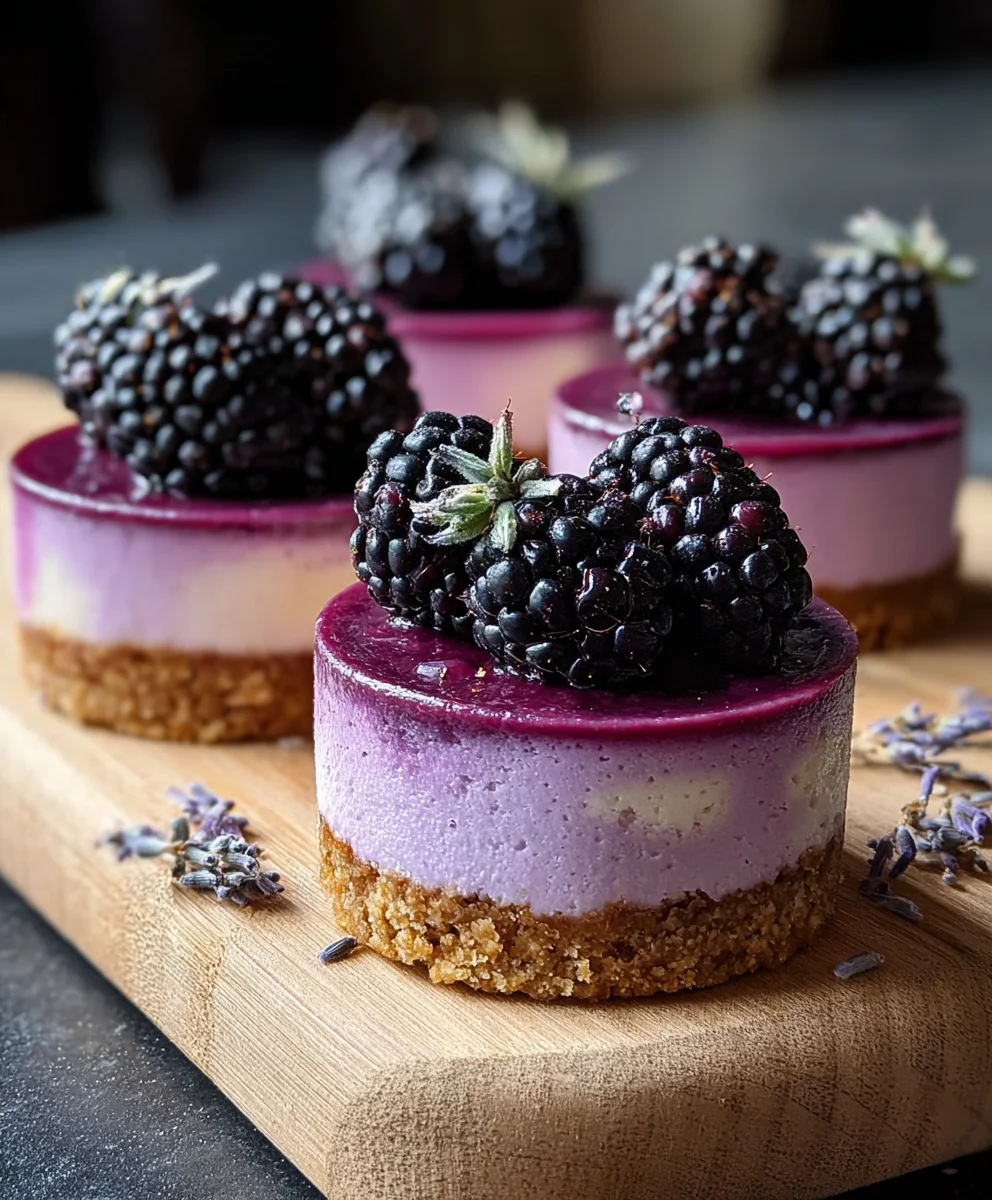 Indulge in Luscious Blackberry Lavender Cheesecakes!