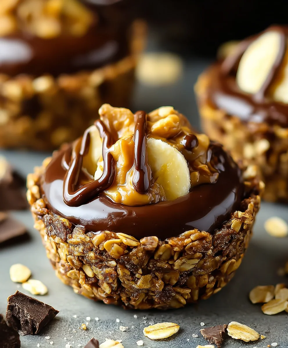 Delicious Chocolate Granola Cups with Peanut Butter Filling