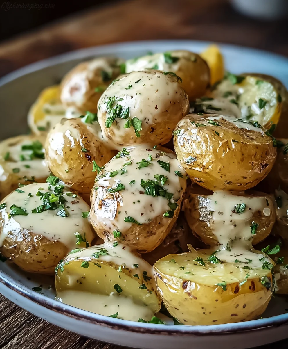 Easy Creamy Garlic Sauce Baby Potatoes: Quick & Tasty