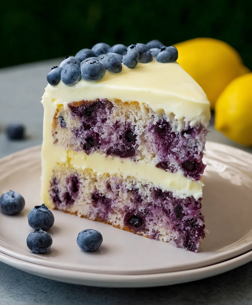 Blueberry Cake with Zesty Lemon Cream Cheese Frosting