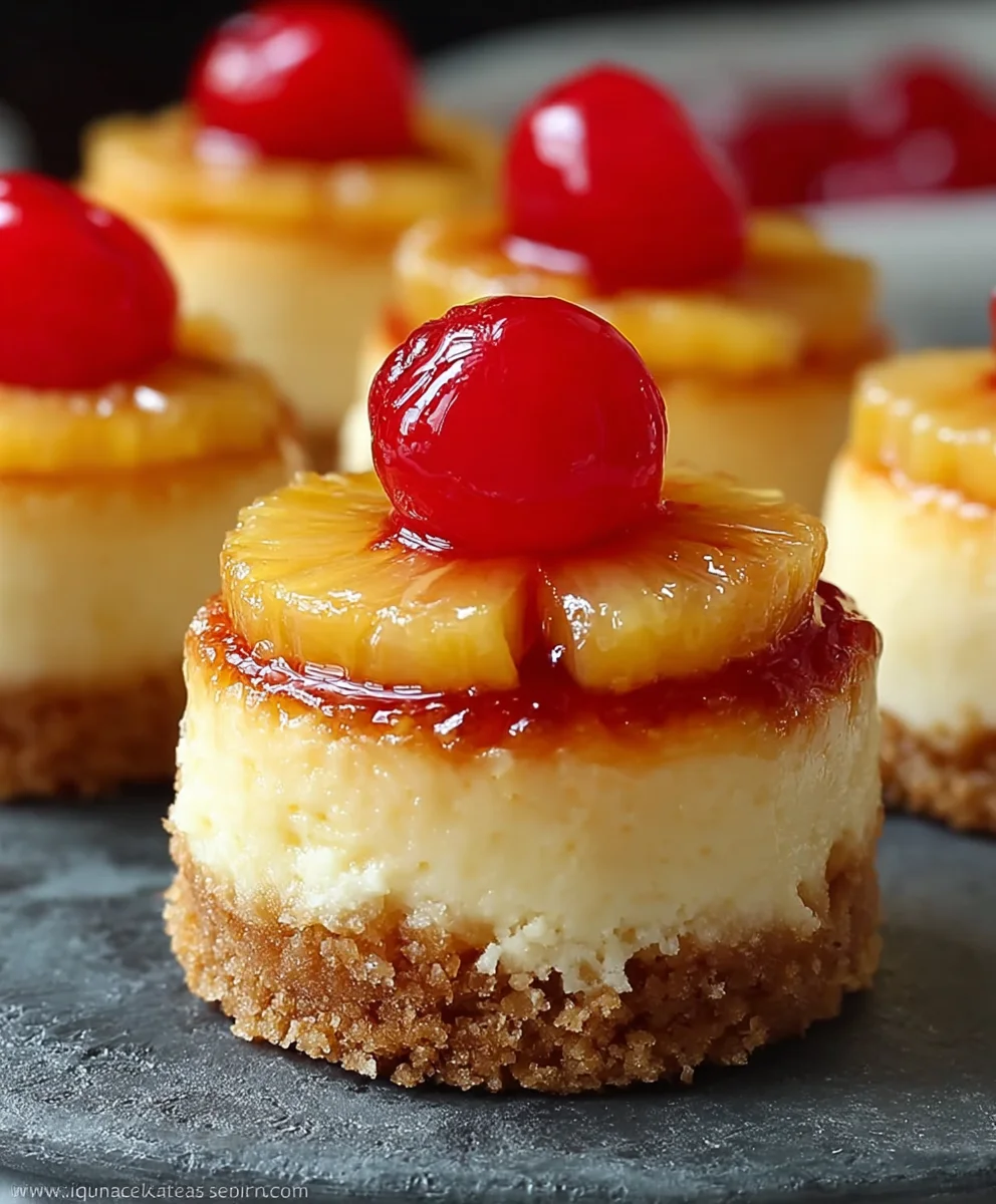 Sweet Bite-sized Mini Pineapple Upside Down Cheesecakes