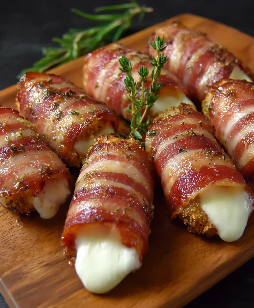 Irresistible Beef Bacon Wrapped Mozzarella Sticks Recipe