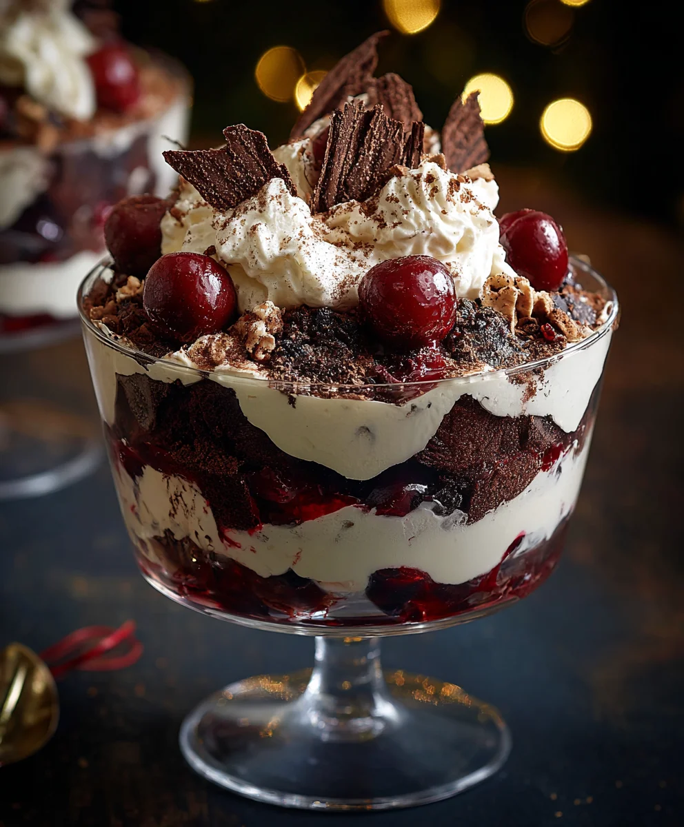 Festive Black Forest Trifle: Non-Alcoholic Christmas Dessert