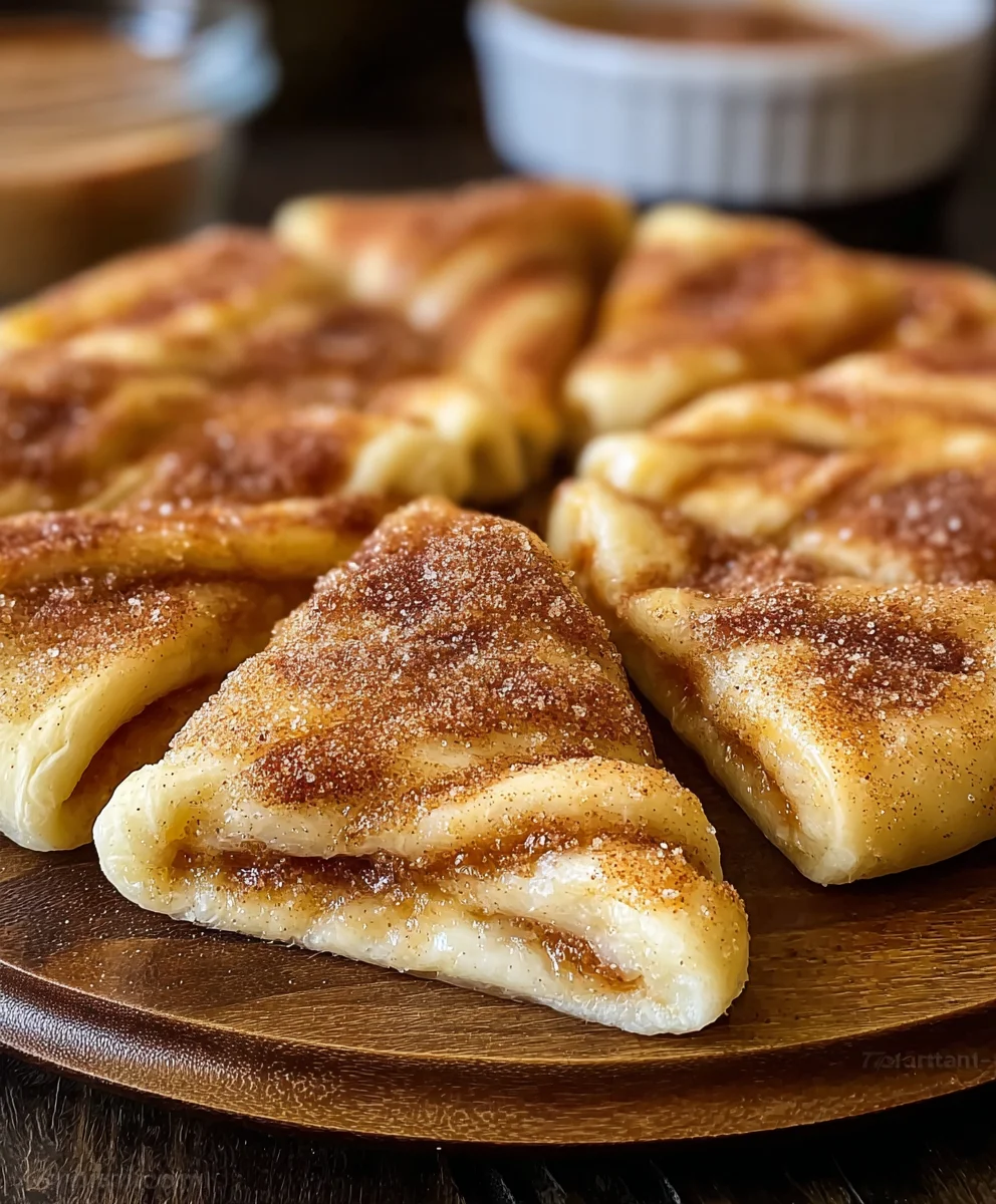 Delicious Cinnamon Sugar Crescent Roll Dessert Pizza