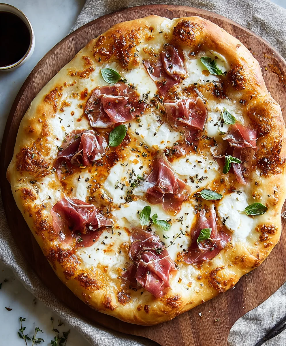 Irresistible White Pizza: Beef Prosciutto & Spicy Hot Honey