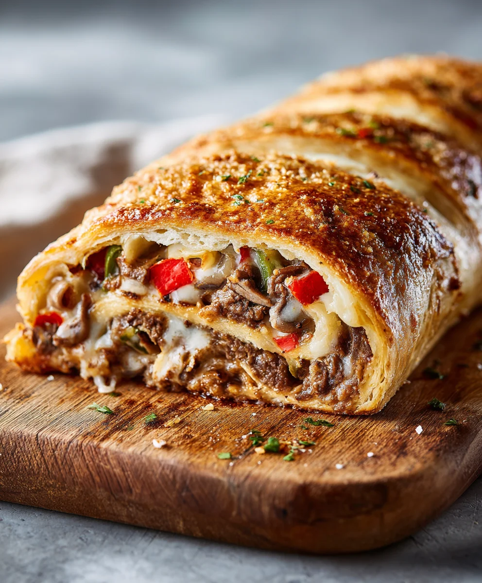 Quick & Easy Philly Cheesesteak Stromboli: Dinner Perfection