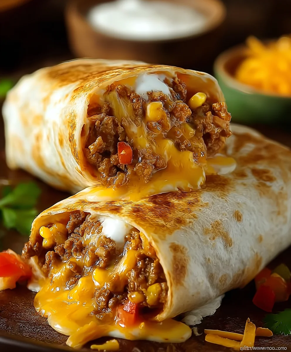 Ultimate Cheesy Beefy Burrito Recipe - Flavorful & Fun!