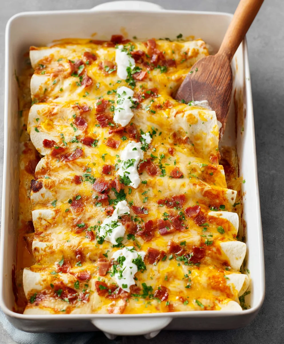 Easy Beef Breakfast Enchiladas-Quick & Flavorful