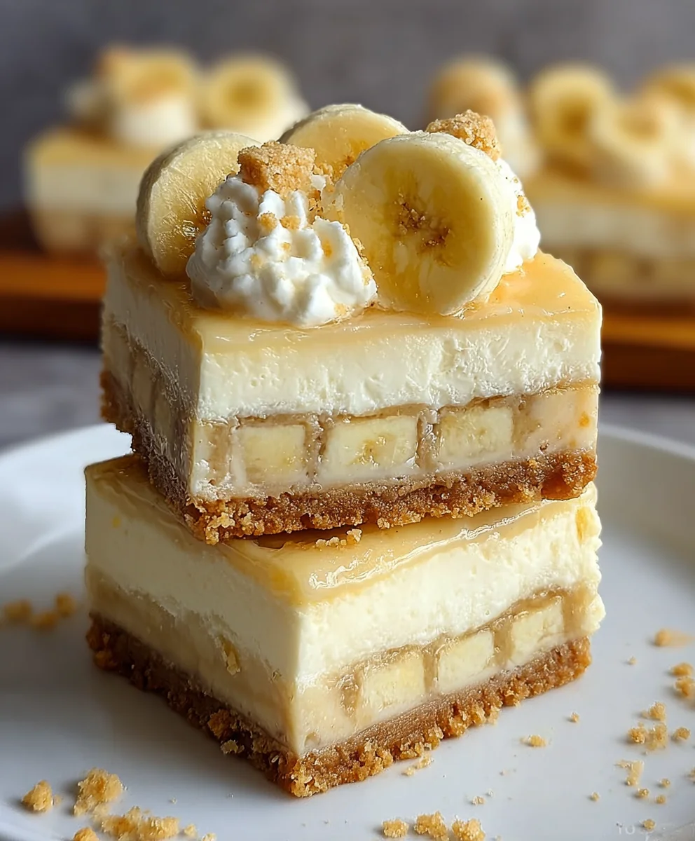 Banana Pudding Cheesecake Bars-Decadent Dessert