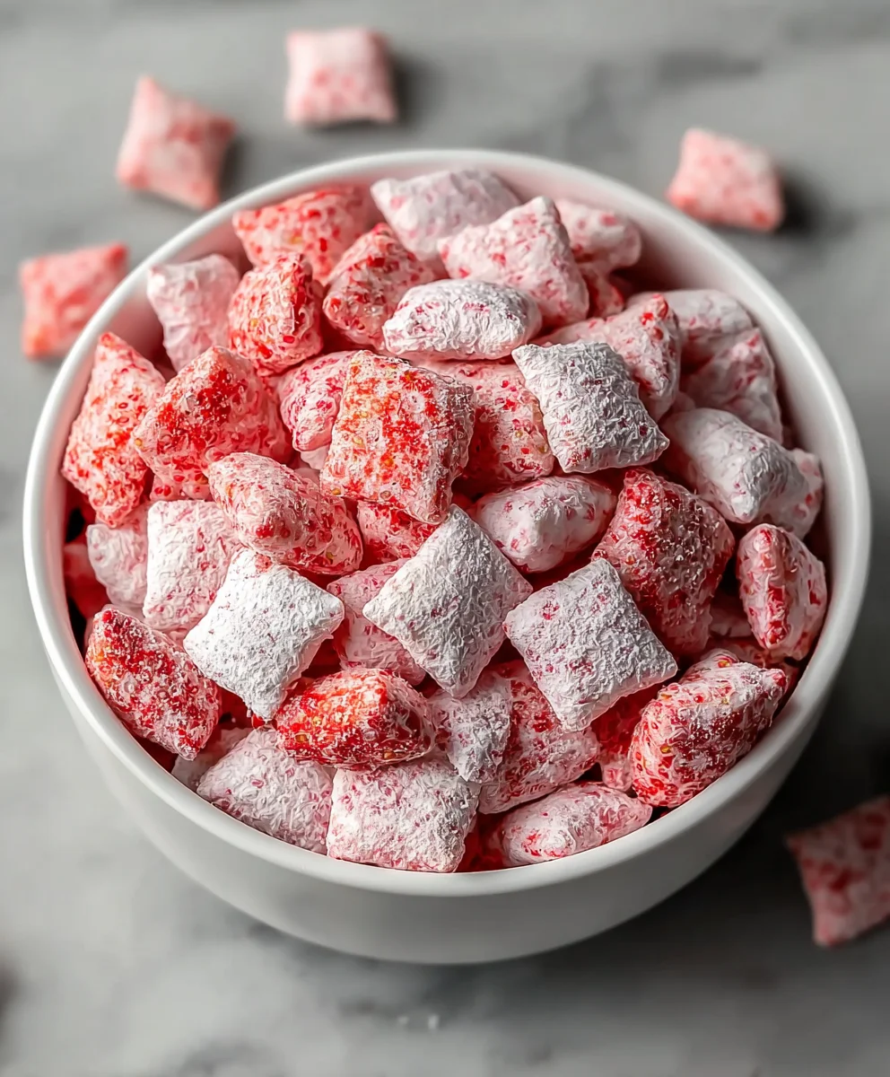 Easy Strawberry Shortcake Puppy Chow Recipe