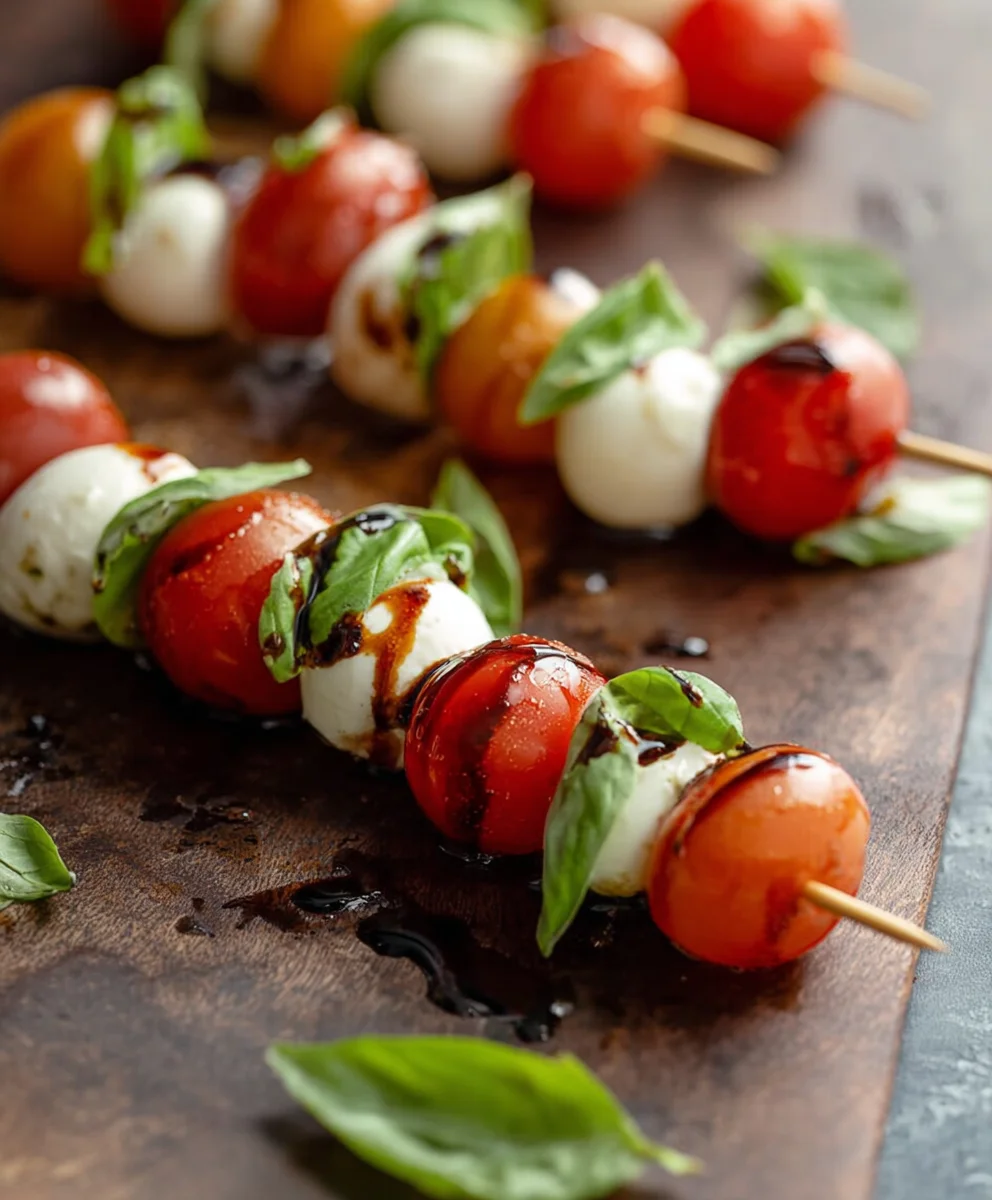 Caprese Salad Skewers - Fresh Mozzarella & Tomato Bites