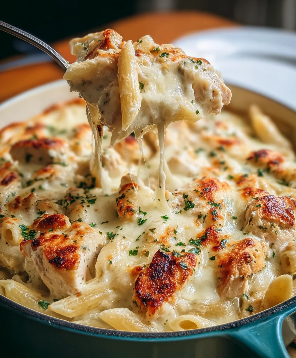 Chicken Alfredo Bake: Easy & Cheesy Family Dinner