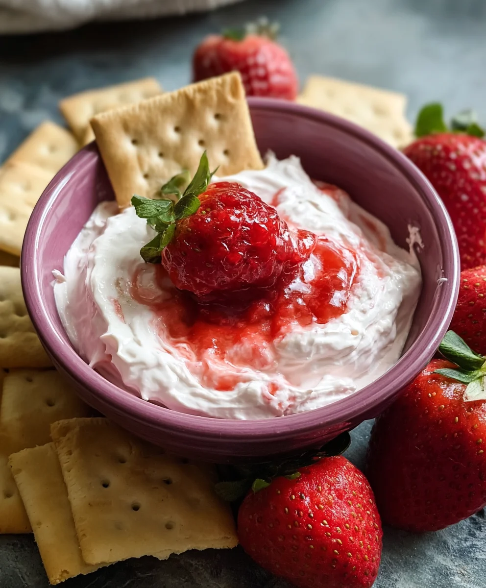 Easy Strawberry Cheesecake Dip - Delicious Dessert