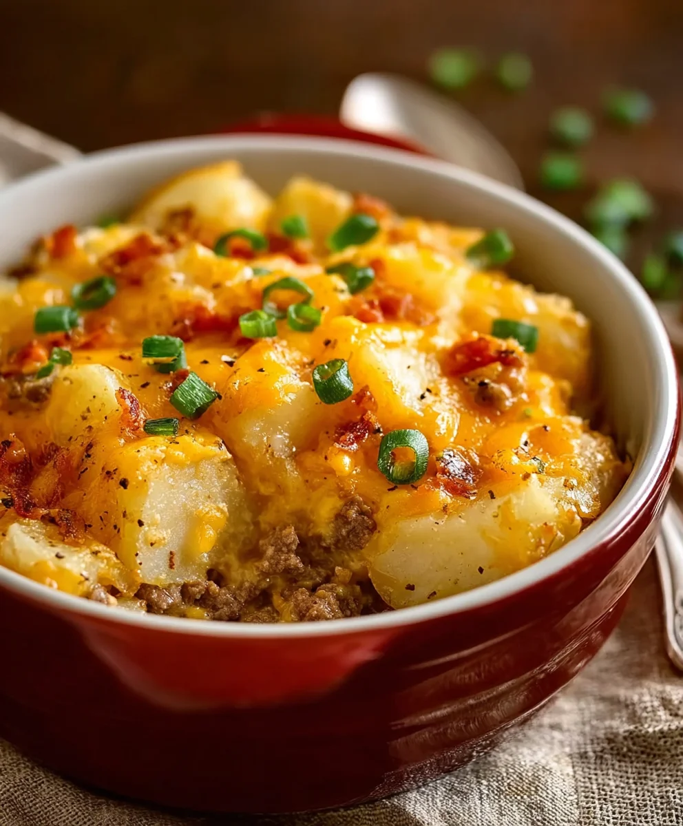 Slow Cooker Cowboy Beef Potato Casserole Easy Recipe