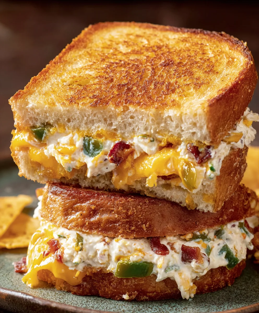Spicy Jalapeno Popper Grilled Cheese-Gooey Perfection