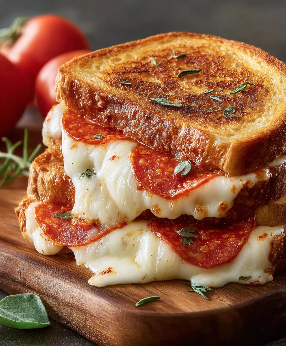 Beef Pepperoni Pizza Grilled Cheese Recipe