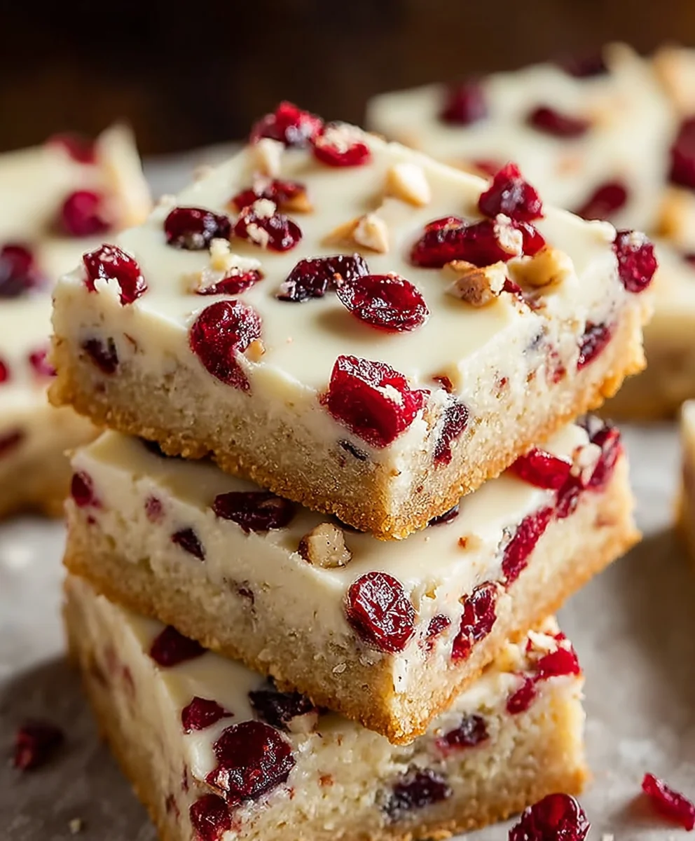 Cranberry Bliss Bars- Deliciously Sweet & Tart Treat