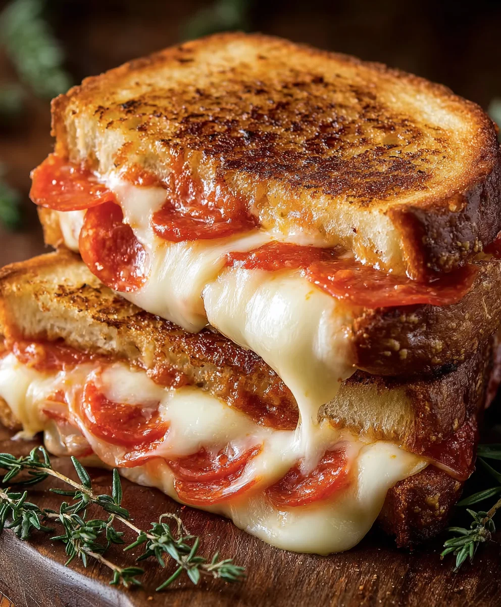 Beef Pepperoni Pizza Grilled Cheese Recipe
