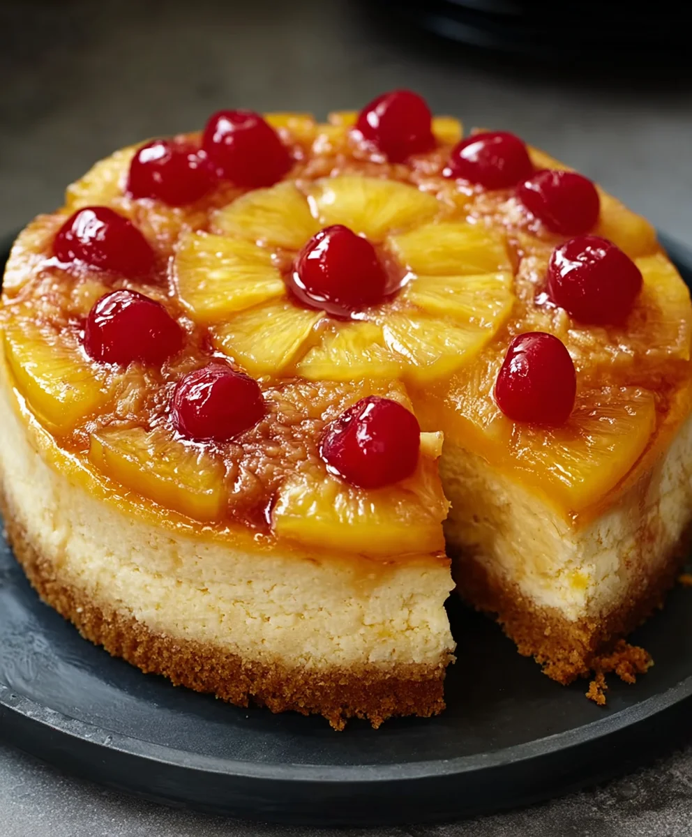 Pineapple Upside Down Cheesecake-Sweet Delight