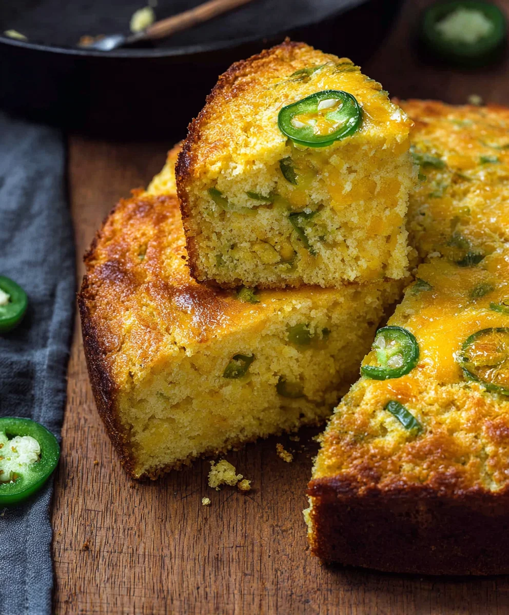 Spicy Jalapeno Cheddar Cornbread-Flavorful Quick Bread