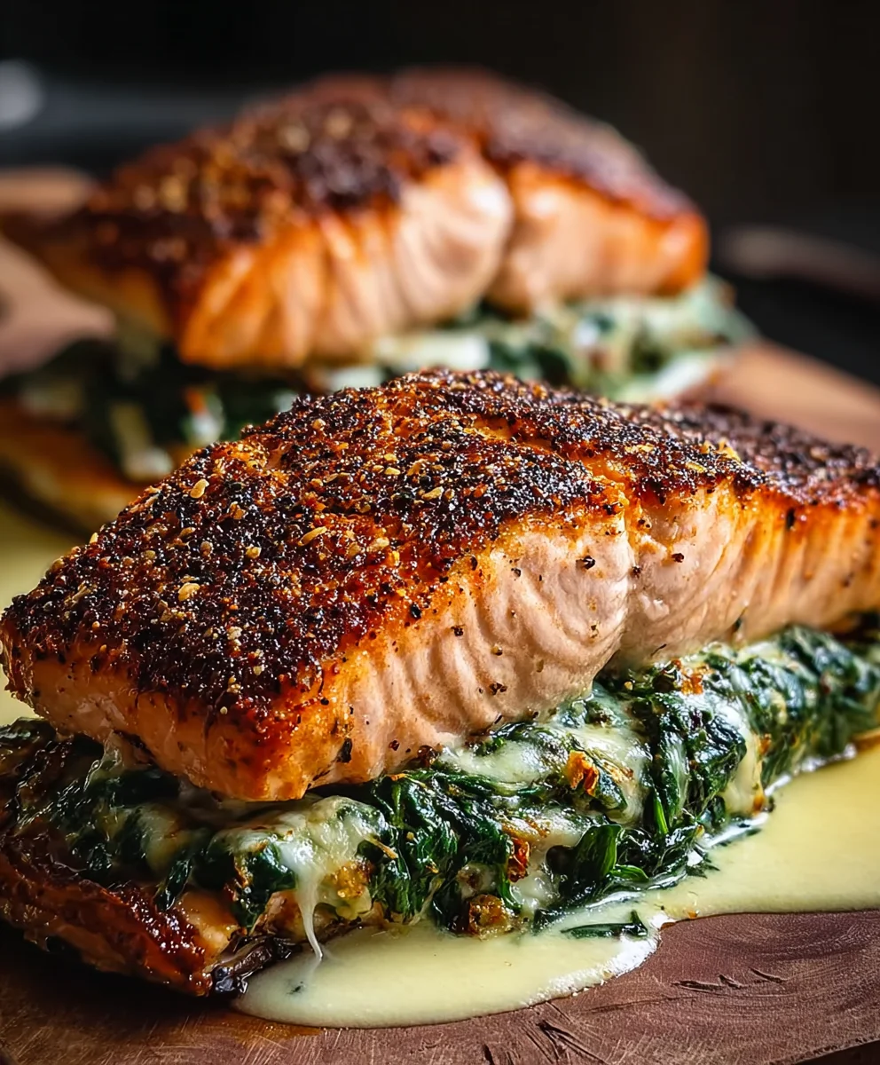 Blackened Spinach Salmon- Delicious & Easy Recipe
