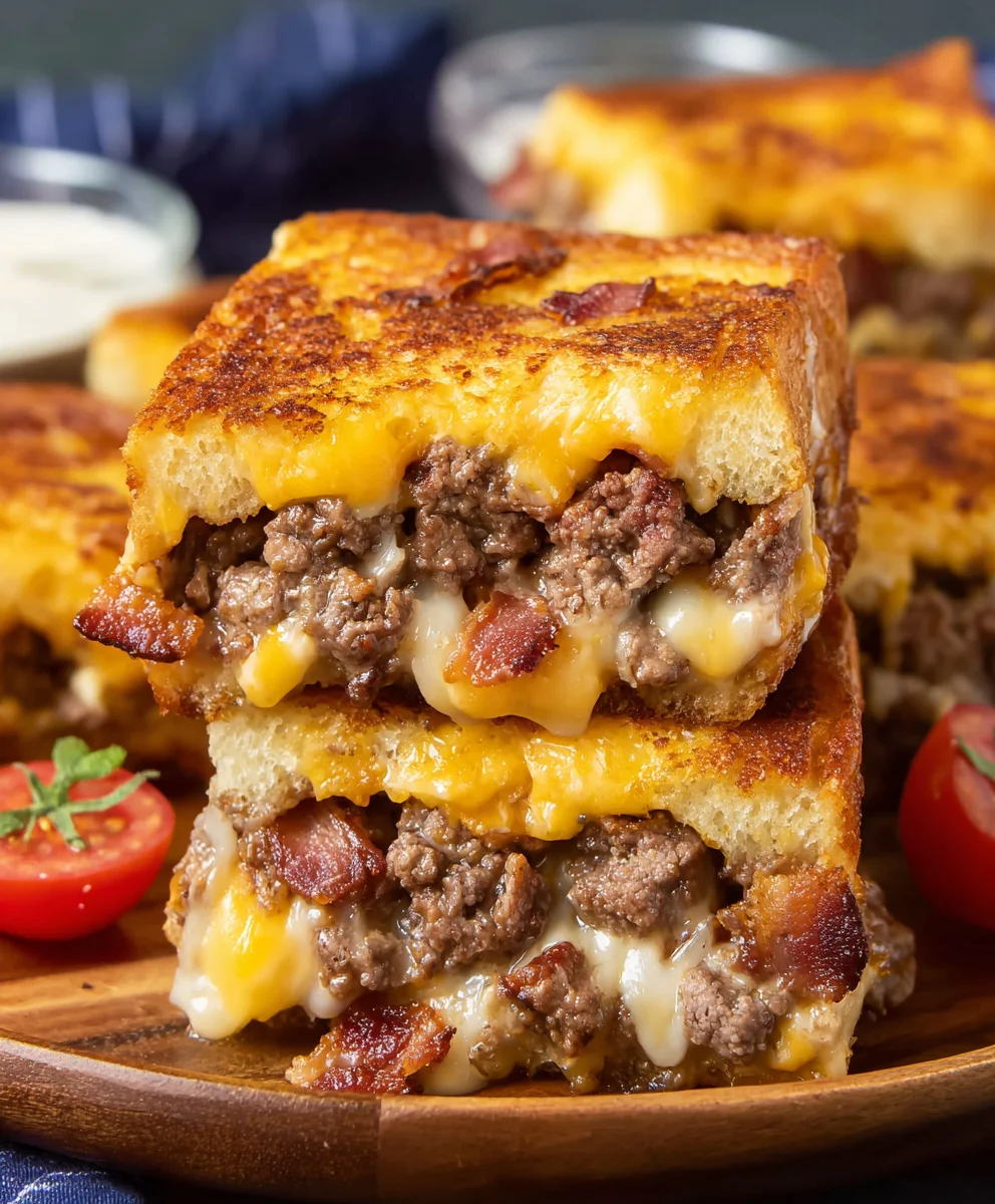 The Ultimate Beef Bacon Cheeseburger Grilled Cheese Casserole