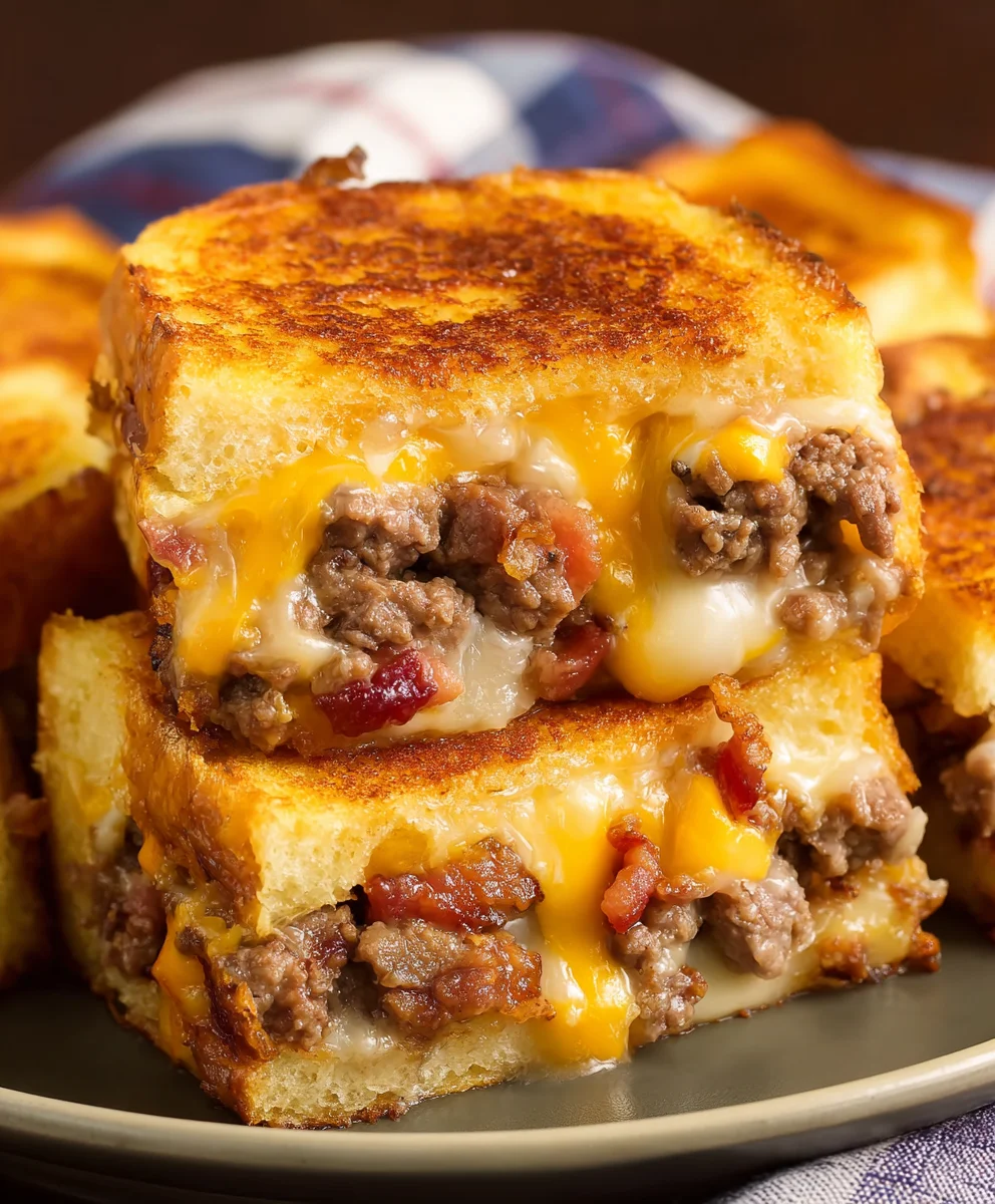 The Ultimate Beef Bacon Cheeseburger Grilled Cheese Casserole