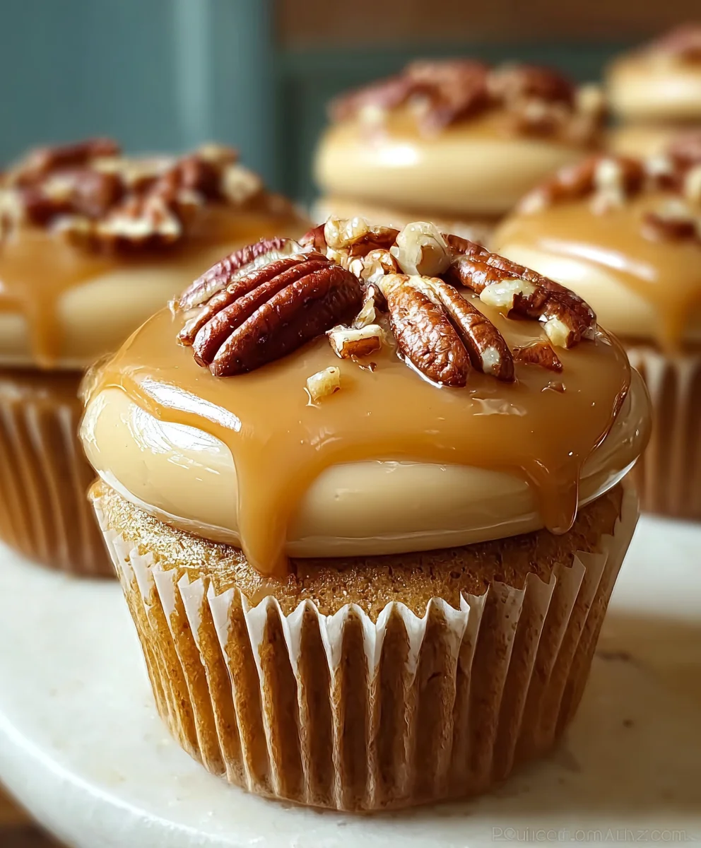 Caramel Pecan Cupcakes-Rich Delicious Homemade Treat