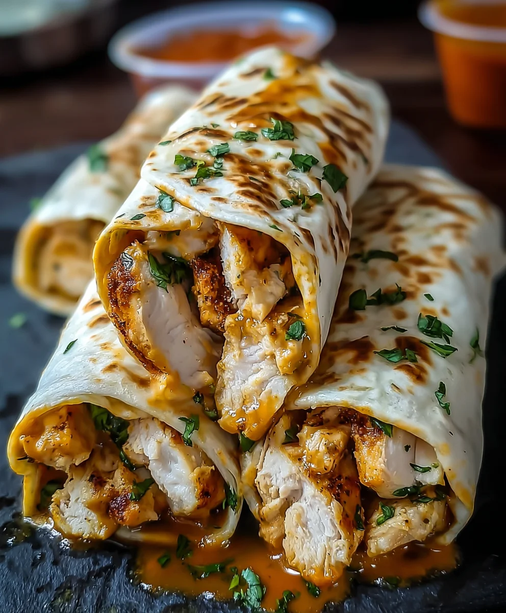 Mouthwatering Cheesy Garlic Chicken Wraps Recipe!