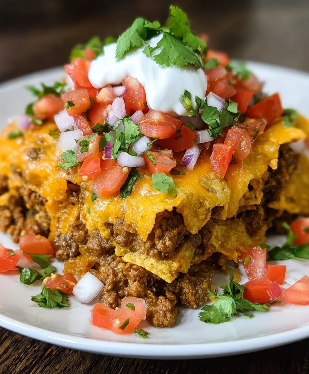 Dorito Beef Taco Casserole- Easy Comfort Food