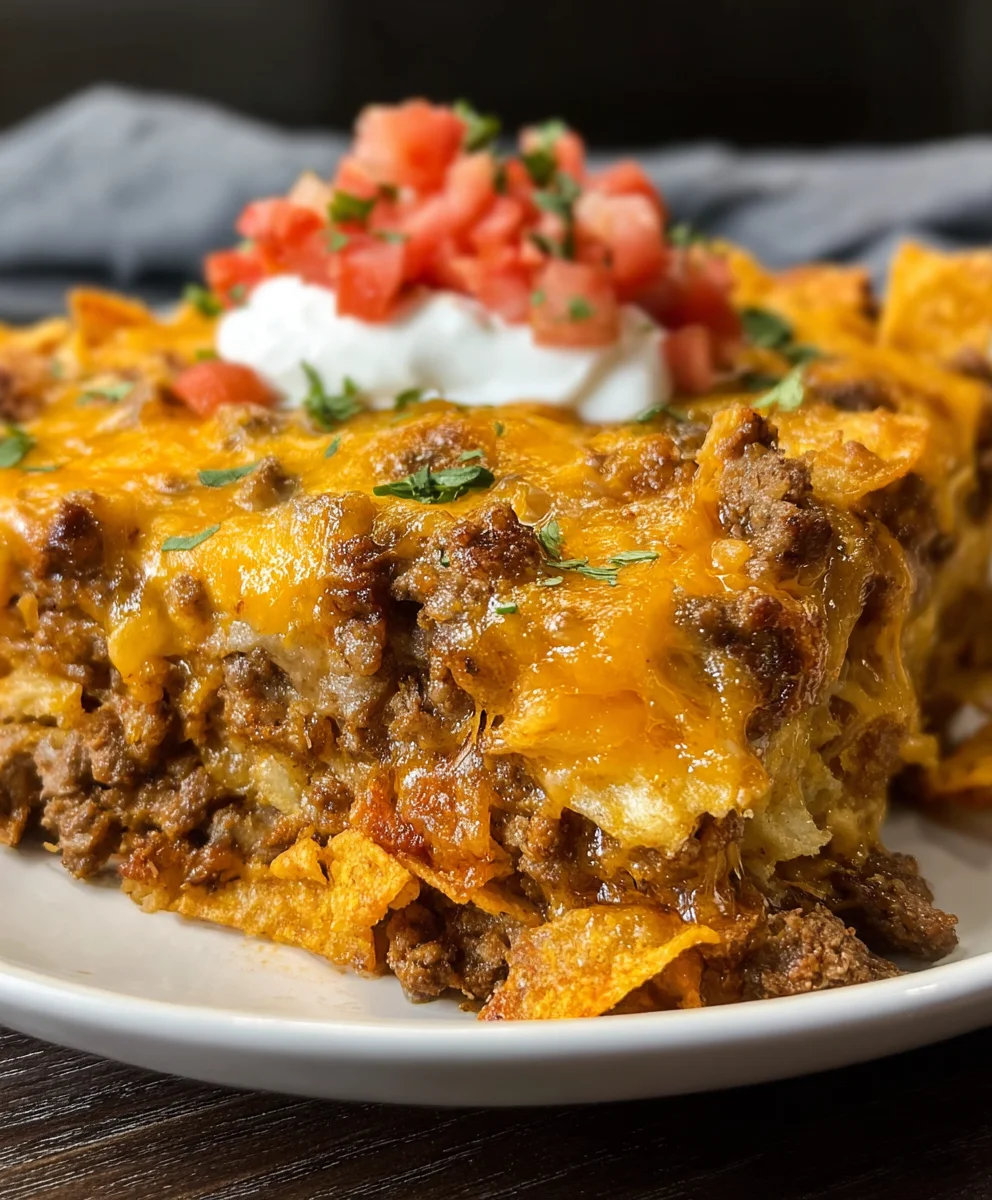 Dorito Beef Taco Casserole- Easy Comfort Food