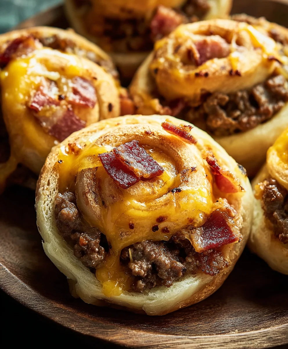 Beef Bacon Cheeseburger Rolls-Easy Delicious Recipe