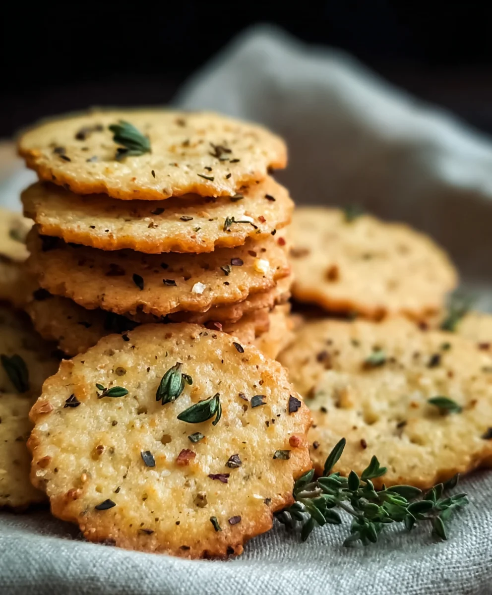 Garlic Herb Chickpea Flour Crackers-Easy Snack Recipe