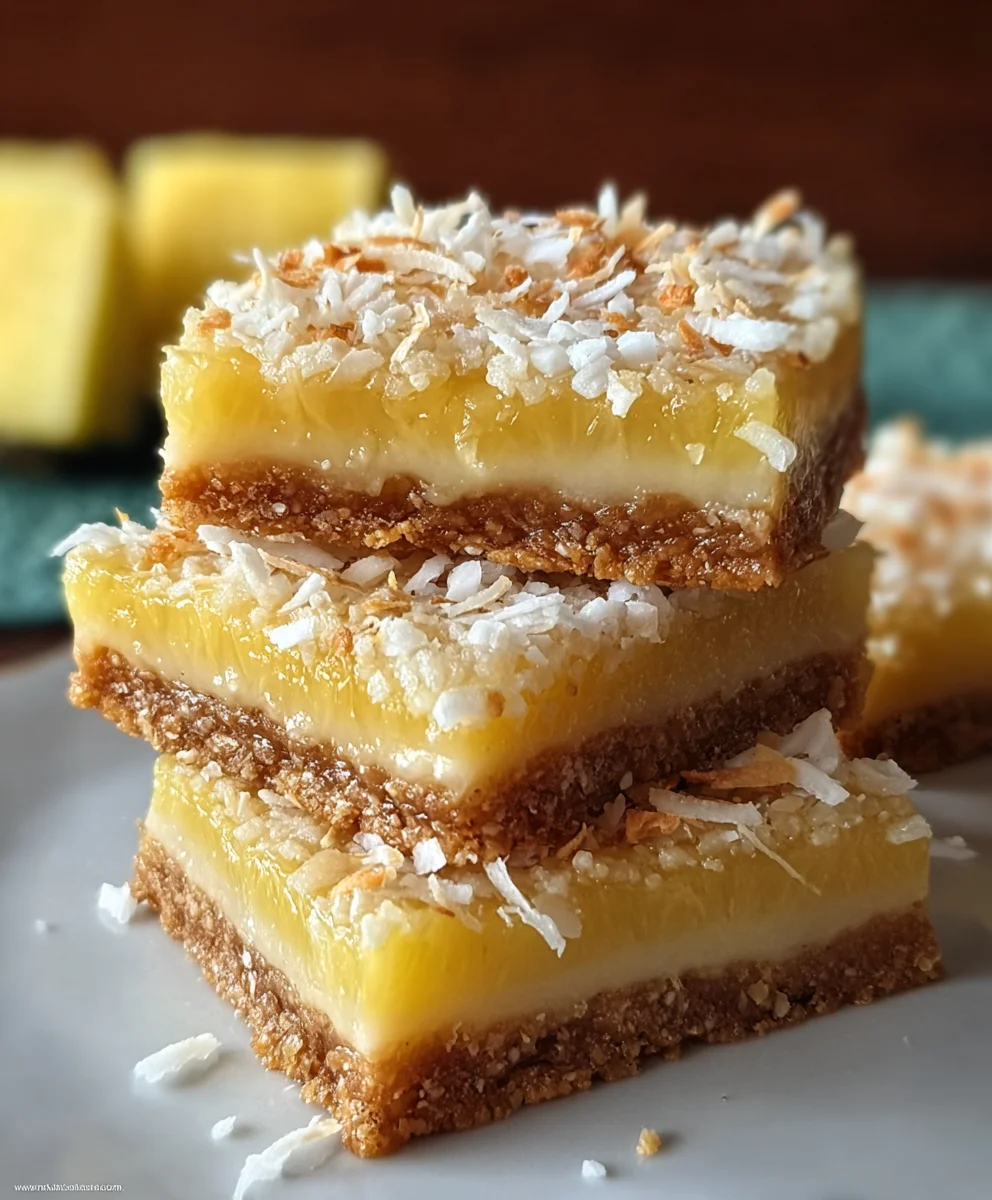 Pineapple Coconut Bars-Tropical Sweet Treat