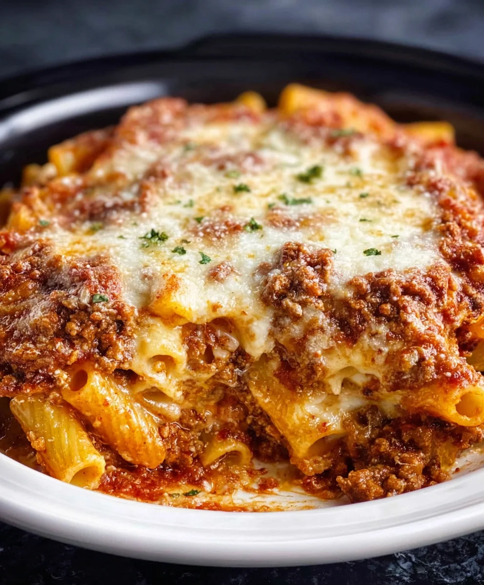 Easy Crock Pot Baked Ziti Recipe-Family Favorite