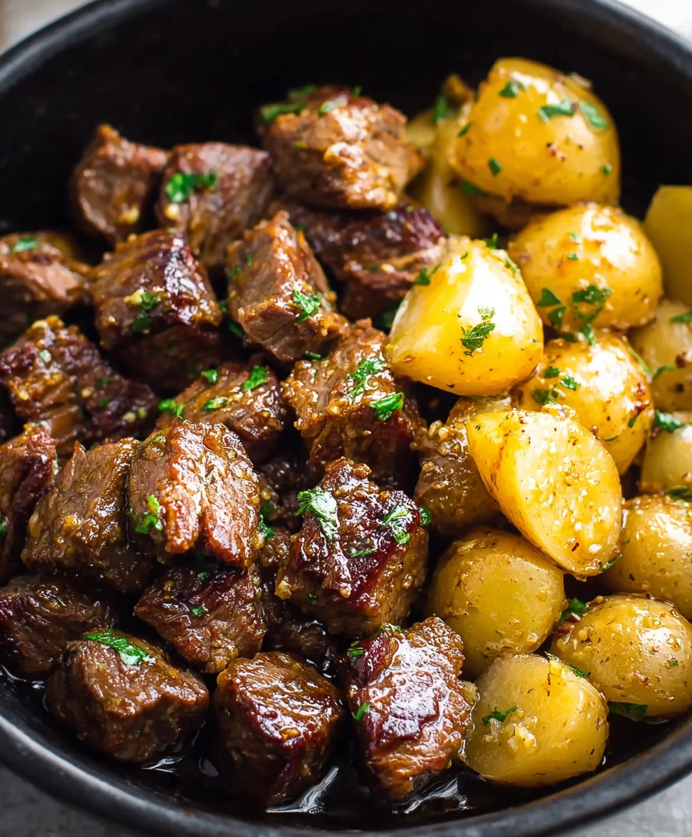 Slow Cooker Garlic Butter Beef Bites Easy Recipe