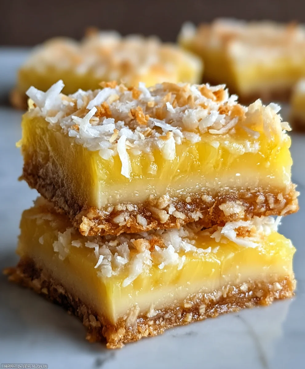 Pineapple Coconut Bars-Tropical Sweet Treat