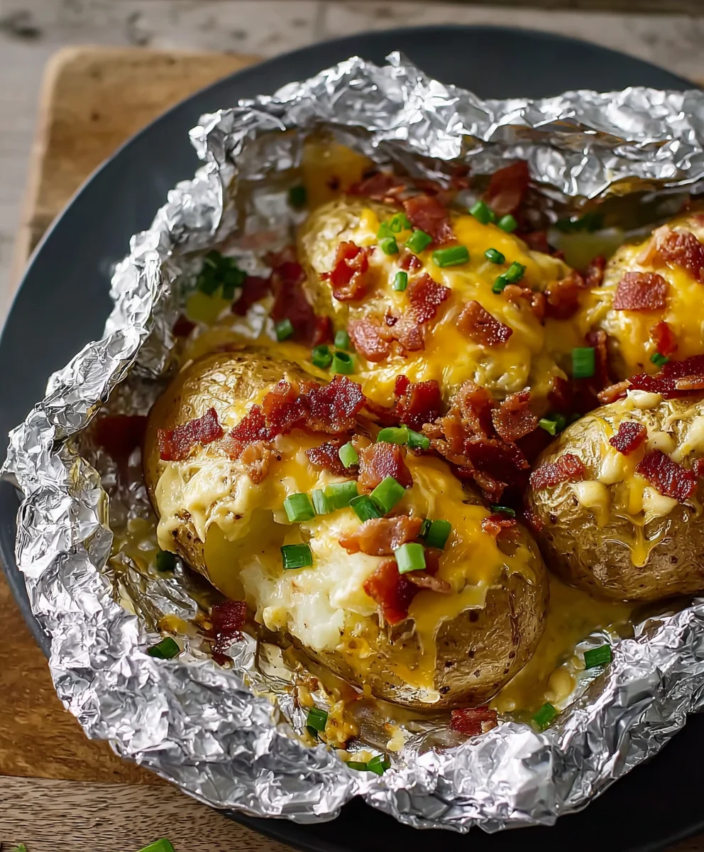Cheesy Beef Bacon Ranch Potatoes-Easy Foil Packets