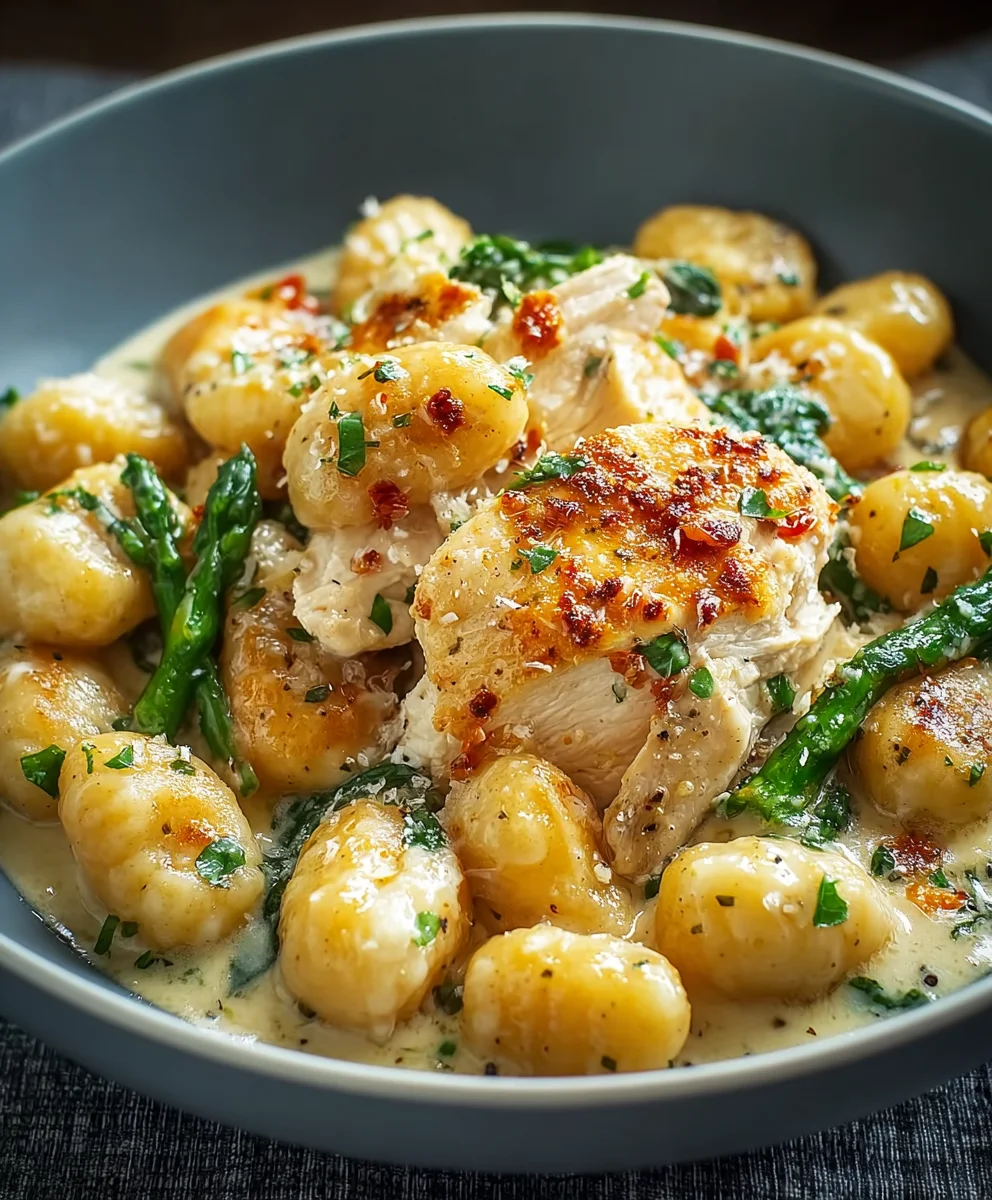 Creamy Asiago Chicken Gnocchi Recipe-Easy Dinner