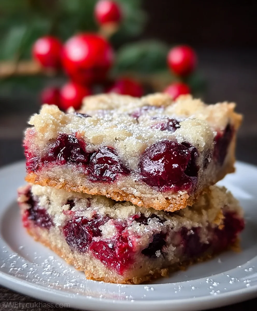 Sweet Cherry Bars- Easy Festive Dessert