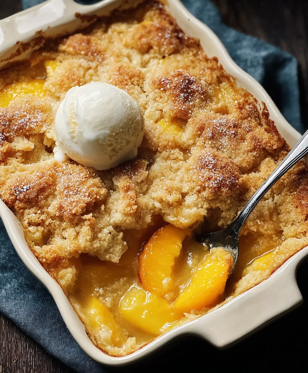 Easy Peach Cobbler Recipe- Simple Summer Dessert