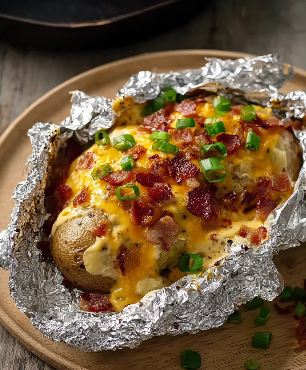 Cheesy Beef Bacon Ranch Potatoes-Easy Foil Packets